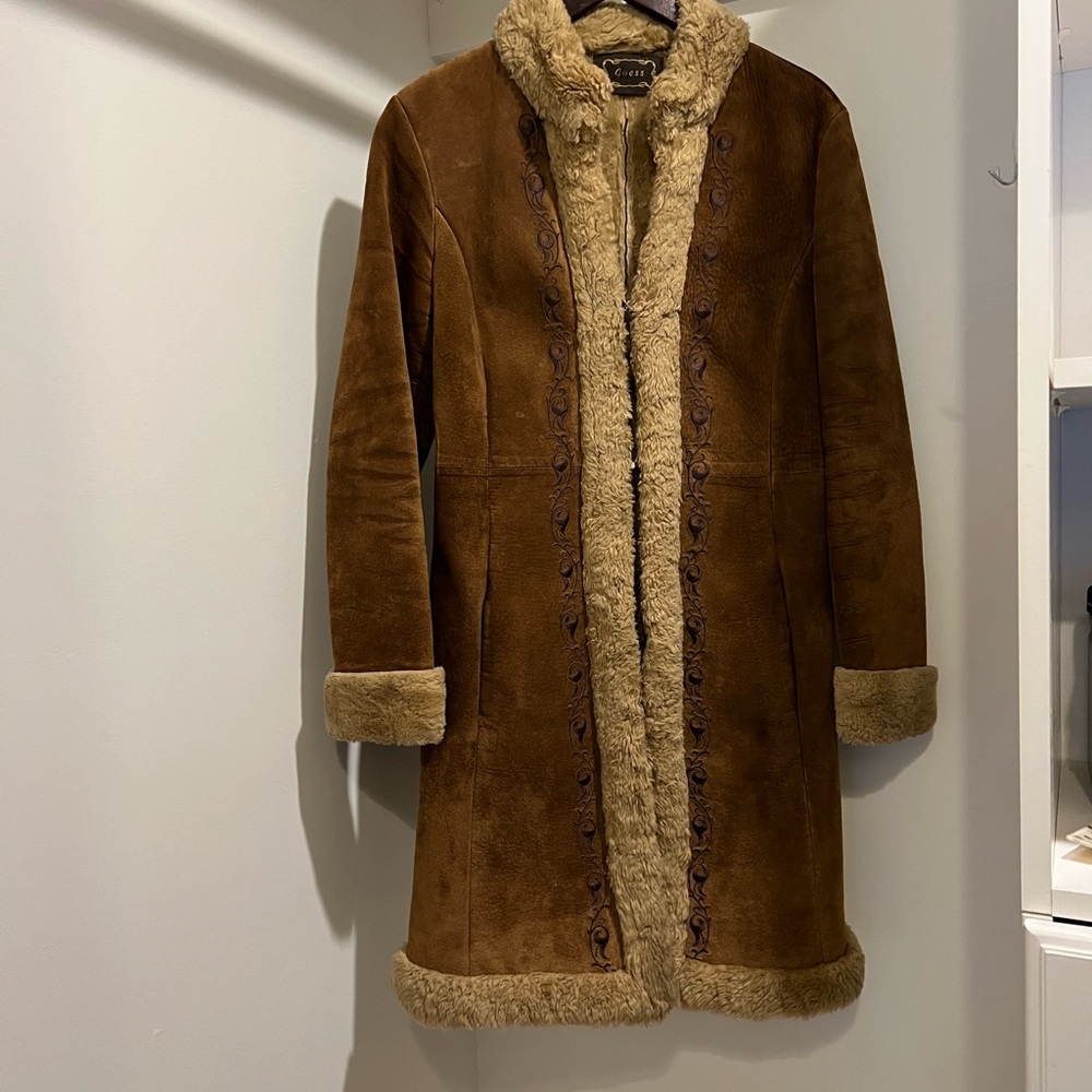 Guess shearling style coat vintage